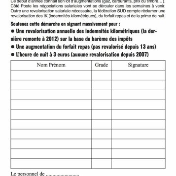 Pétition nationale pour la revalorisation des indemnités
