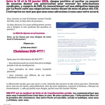 CONSENTEMENT À L'INFORMATION Y COMPRIS SUD-PTT