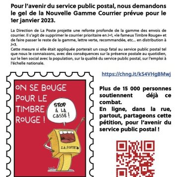 Pour l'avenir du service public postal : déjà 15 000 signataires !