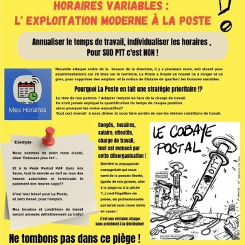 ALERTE ROUGE Horaires variables : l'exploitation moderne à La Poste !