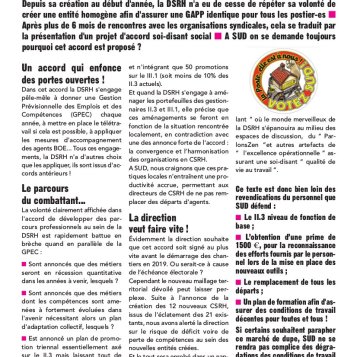 DSRH — Un accord, pourquoi ?