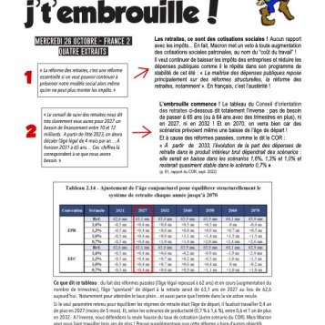 Macron et les retraites (interview) Ni vu, ni connu, j't'embrouille !