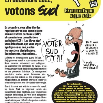 Profession de foi Sud PTT élections CAP-CCP 2022