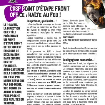 L'oeil du cyclone - CDSP point d'étape Front OffIce : Halte au feu !