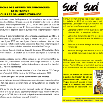 Evolution des offres aux salariés d'orange