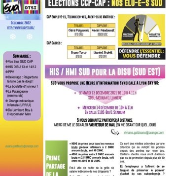 Elections CCP-CAP : Nos élu-e–s SUD - Et plein d'autres choses...