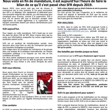 Nous voilà en fin de mandature, il est aujourd'hui l'heure de faire le bilan de ce qu'il s'est passé chez SFR depuis 2019.