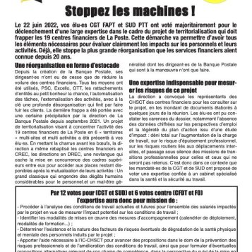 Territorialisation des centres financiers : Stoppez les machines !