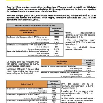 Orange - Un bilan salarial honteux !