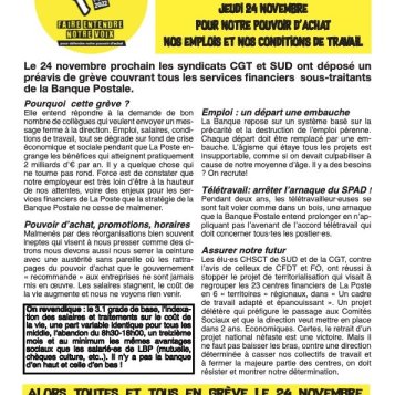 Services Financiers de La Poste en grève !