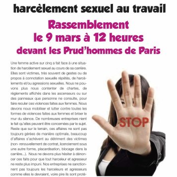 Contre l'impunité du harcèlement sexuel au travail