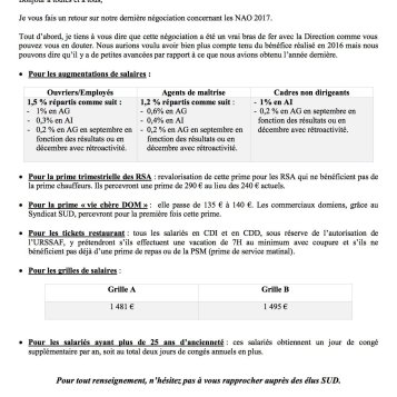 Bilan des NAO à Chronopost