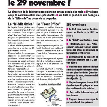Télévente : grève le 29 novembre