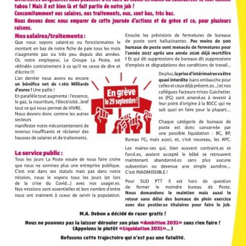 Le 29 septembre toutes et tous en grève !
