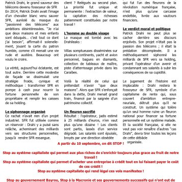 Le 10 septembre on Bloque tout ! Drahi et consort #RendezLArgent !