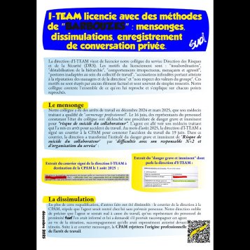 I-TEAM licencie avec des méthodes de "BARBOUZES" : mensonges, dissimulations, enregistrement de conversation privée !