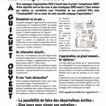 A guichet ouvert : appréciation 2018