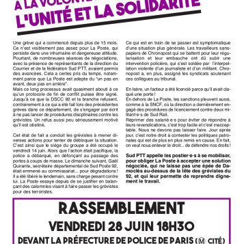 A la volonté de réprimer, opposons la solidarité !