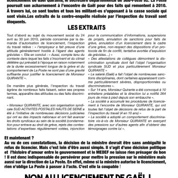 Stop au licenciement de Gael 