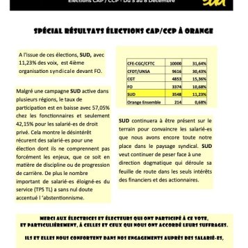 Spécial Résultats Élections CAP/CCP à Orange