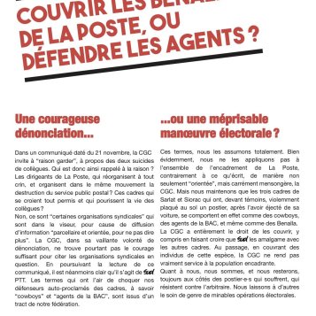 A la Poste : la CGC met en cause SUD 