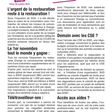 Restauration : du rab au 1er novembre