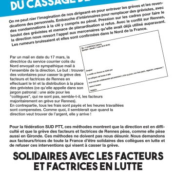 La Poste reconnue N°1 du cassage de grève
