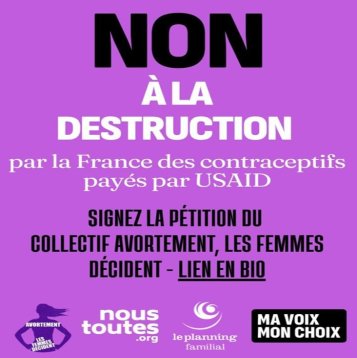 NON à la destruction par la France des contraceptifs payés par l'USAID - pétition